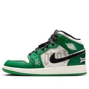 NEW Air Jordan 1 size 7 Womens Mid Overbranded Green shoes